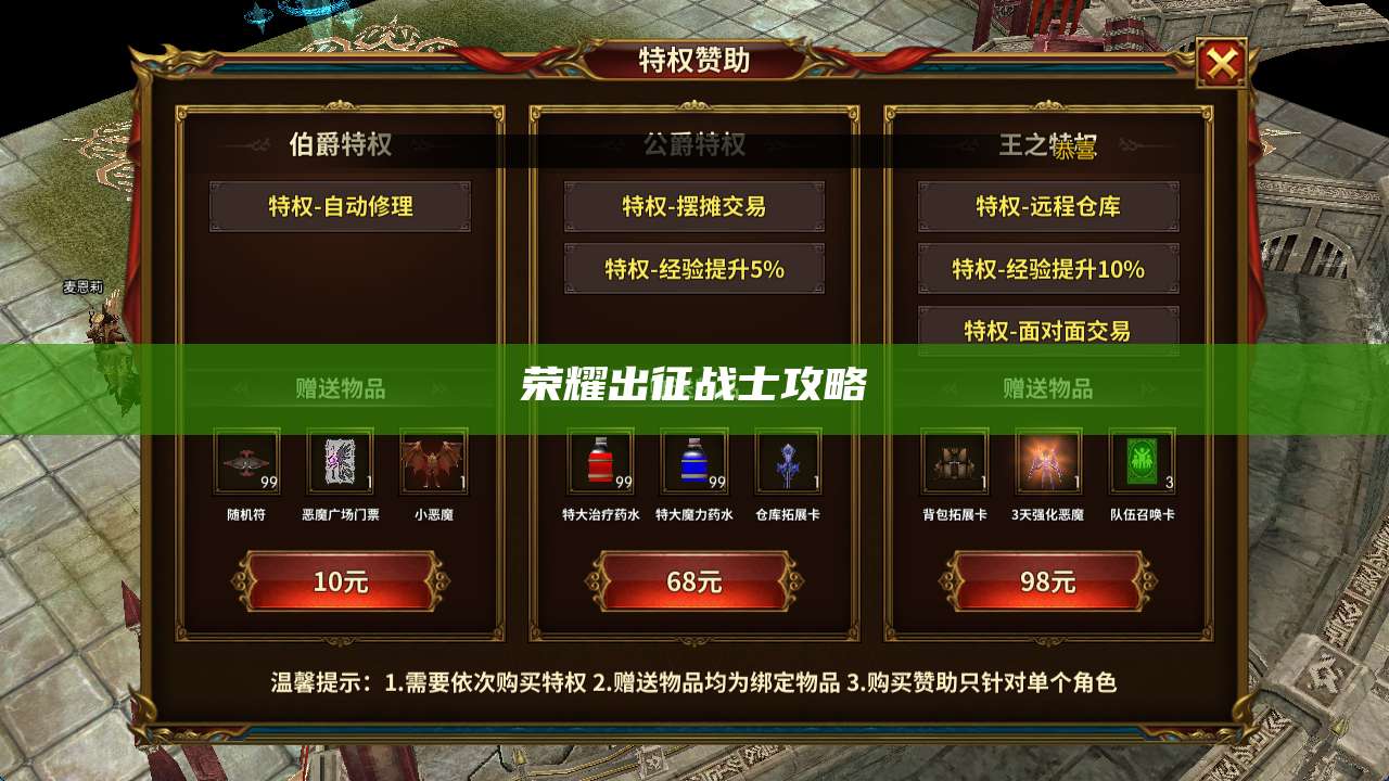 荣耀出征战士攻略